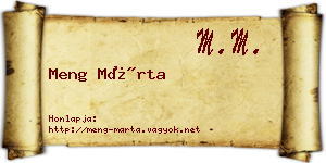 Meng Márta névjegykártya